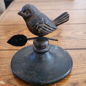 Decorative Vintage Bird Figurine on Stand Candy Dish Topper